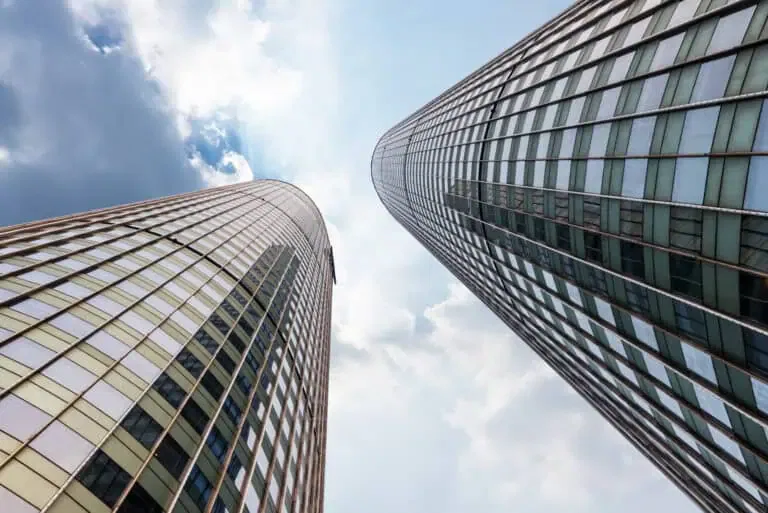 low angle view skyscrapers