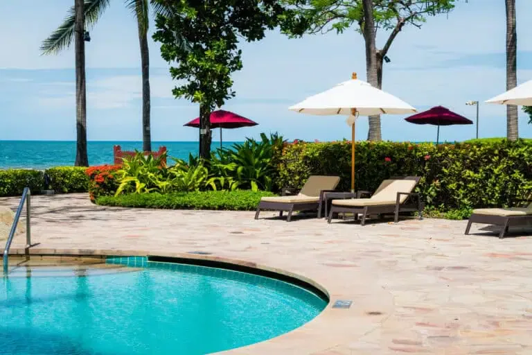 vecteezy bed pool around swimming pool in hotel resort holiday and 2809143