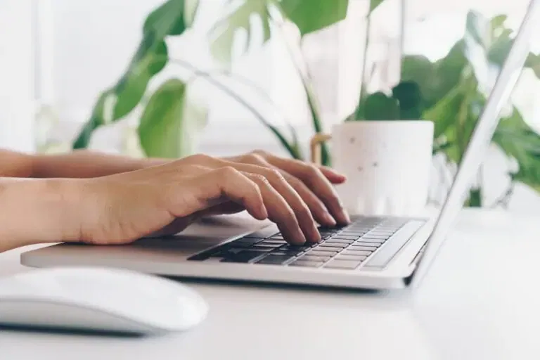 vecteezy person using a laptop to study on work desk 2075799 1