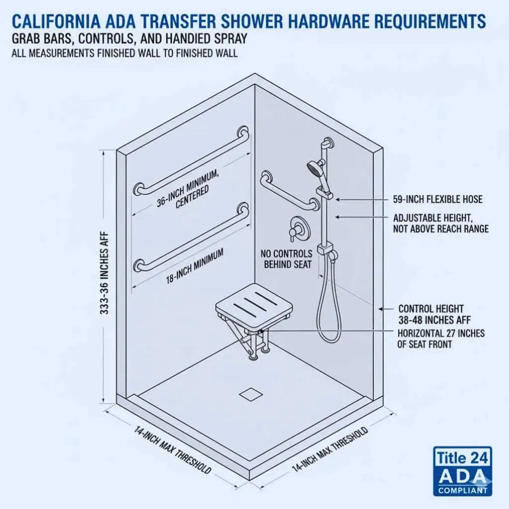 California ADA Title 24 Transfer Shower Hardware Control Requirements