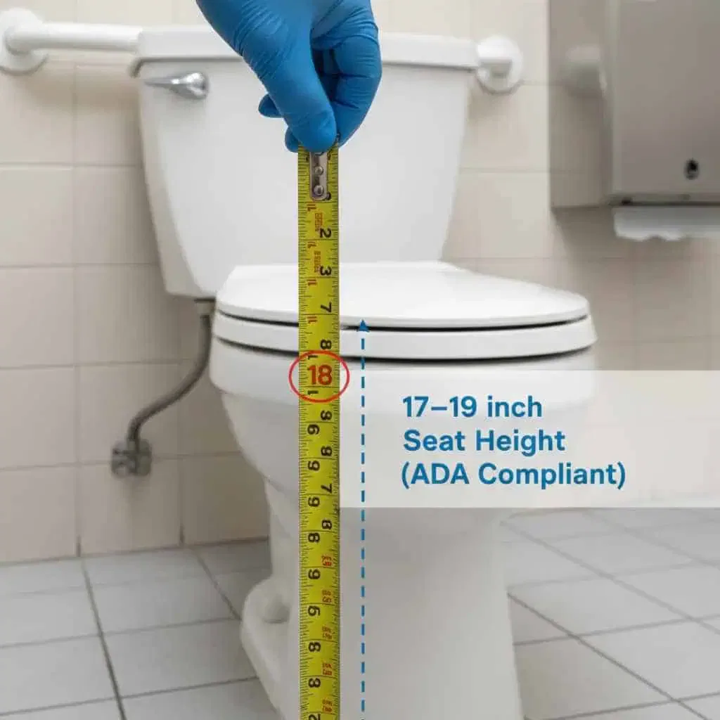 ADA Toilet Seat Height Measurement from Finished Floor