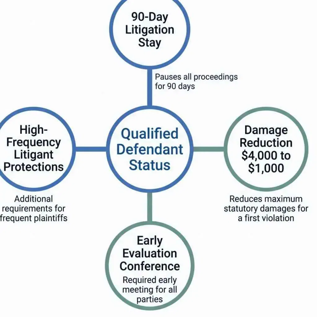 qualified defendant status protections california civil code