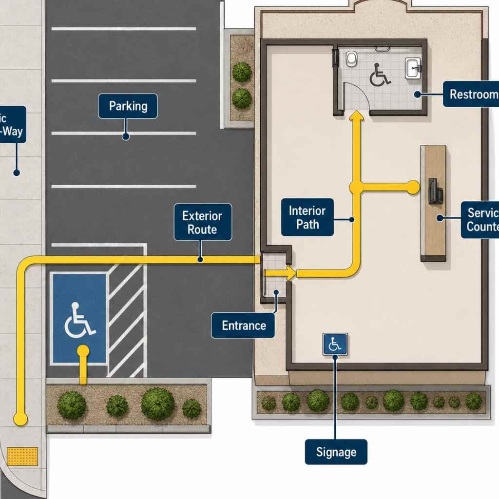 Accessible Path of Travel Elements Evaluated in a CASp Inspection