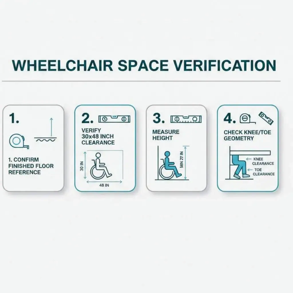Field Measurement Sequence for Sink Clearance Inspections