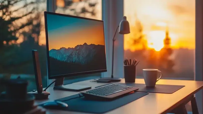 computer monitor with sunset background 1024536 2094