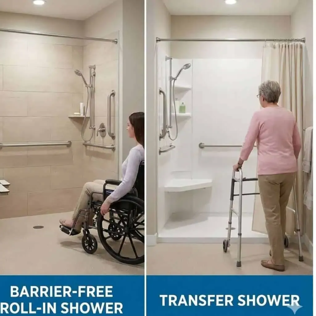 Roll In vs Transfer Showers for Accessibility
